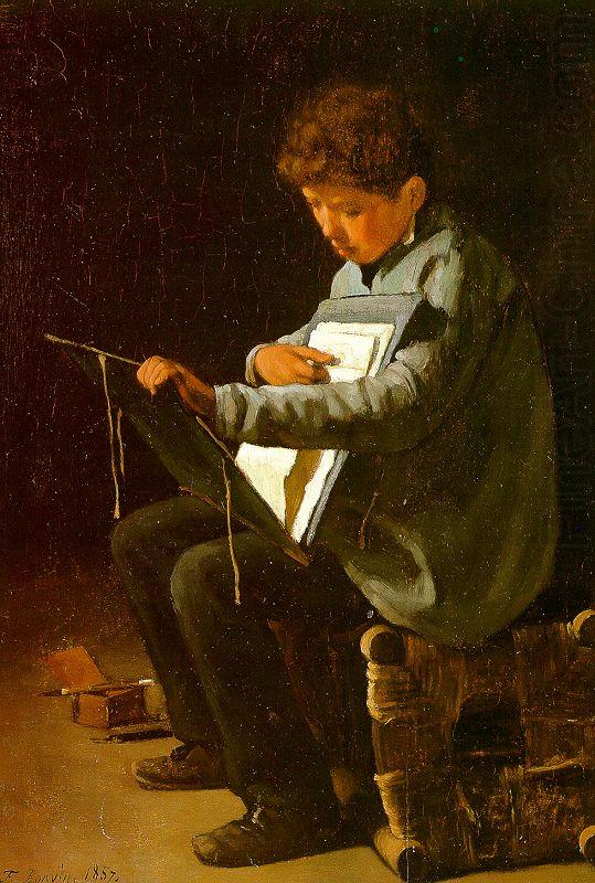 Francois Bonvin Seated Boy with a Portfolio china oil painting image